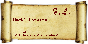 Hackl Loretta névjegykártya